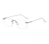 Dickly 2x Fashion Eye Transparent Blocking Flat Mirror Frame Rimless Lightweight Glasses for Men Women Screen Computer