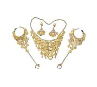 Dickly 3 Pieces Belly Dance Jewelry Set Traditional Indian Jewellery Set, Gold