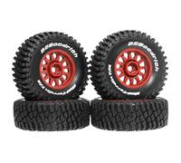 Dickly 4 Heavy-duty RC Replacement Wheels And Tires 14211, RC Parts, DIY Modified Professional Wheel Hubs, Accessory for 1/14 Scale, Red