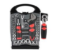 Dickly 40-Piece Ratchet Wrench Set As A Mechanic's Tool with Socket Wrench Box, Ratchet Screwdriver and Bit Set Made of Metal for The Workshop Hint, 45pcs