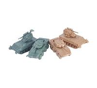 Dickly 4x 1/144 Scale 4D Tank Model Tracked Crawler Chariot for Boys Tabletop Decor