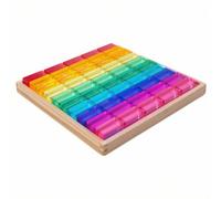 Dickly 50 Pieces Children Sensory Blocks Set Acrylic Building Blocks Transparent Tiles Stacking With Wood Tray And Reflective Base suitable for daycare classrooms light exploration quiet play
