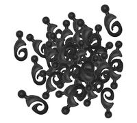 Dickly 50pcs Fasteners for Gazebo Drapes, Drapery Rail Clips, Synthetic Hook, Black Smooth Gliding Replacement Outdoor Hardware for Hotel Marquee Pavilion Window Treatments and Mosquito Screens