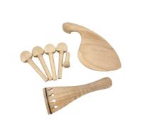 Dickly 7pcs 4/4 Maple Violin Tuner Set with Peg Replacement, Violin Fitting Set, Tailpiece, Chin Rest for Beginner Enthusiasts