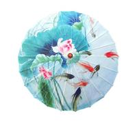 Dickly 82cm Chinese Oiled Paper Umbrella, Versatile Artistic Umbrella for Classical Dance, Music Festivals and Decoration, Fish