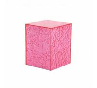 Dickly Acrylic Display Stand Cake Riser Dessert Pedestal Pastry With Textured Translucent Acrylic That Mimics Faceted Ice To , Rose Red , Medium