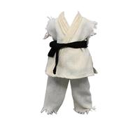 Dickly Action Figure Clothing in 1:12 Scale, Doll Costume Accessories, Judo Uniform, Casual Mini Top, Trousers, Belt for 15 Cm Tall Male Doll Bodies, White