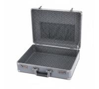 Dickly Aluminum Storage Case Locking Organizer Box With Double 3-Digit And Corner Guards Soft Interior Lining And Mesh Pocket Suitable for home use office, Titanium Gray, L P-lock