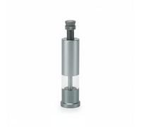 Dickly Aquarium Dispenser Fish Feeder Handheld Food Feeder Dispenser Visible Chamber Adjustable Screw Mechanism Aluminum Alloy Acrylic Non Glare Finish, Small