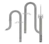 Dickly Aquarium Surface Skimmer Inflow Outflow Pipe Pipe Assembly Circulation Tubing Stainless Steel Finish with Smooth Canister Link and Film Skimming, 16mm Removal Oil Set Upper Mode
