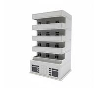 Dickly Architectural Assembly Un Residential Display Model House Building Balcony Miniature Detailing Suitable for Layout, 1/150 Balcony Building, 11.5cm High With Window Stickers
