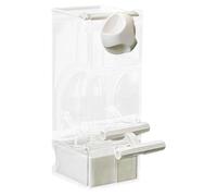 Dickly Automatic Bird Feeder Parakeet Treats Seed Container Heavy Duty Food Container Birdcage Feeder Parrot Feeder for Finch Birds, White