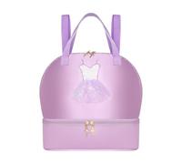 Dickly Ballet Dance Backpack Sweet Children Ballet Bag for Birthday Gift Latin Dance, Purple