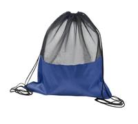 Dickly Basketball Mesh Bag Drawstring Backpack Tear-Resistant Casual Daypack Oxford Drawstring Bag for Softball Volleyball, Dark Blue