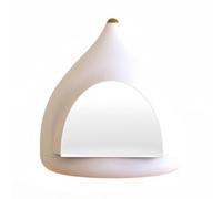 Dickly Bird Cage Teardrop Birdcage With Rounded Body Front Arched Opening Circular Base Comfortable Enclosure Polypropylene Housing suitable for home balcony garden patio, White Bare Cage