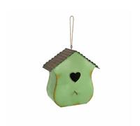 Dickly Birdhouse Decorative Item Metal Hanging Ornament Rustic Iron Heart Shape Home with Rope Loop for Garden Display Suitable for Outdoor Patio Balcony Entrance