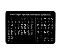 Dickly Braille Alphabet Board, Educational Gift, Effective Teaching Material, Braille Flashcard for Adults, Black 1pc
