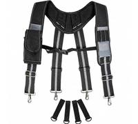 Dickly Carpenter Work Apron with Tool Holding Clips and Reflective Gray Stripe Detailing Adjustable Shoulder and Waist Straps for Active Job Tasks Job Sites Hands On Trades