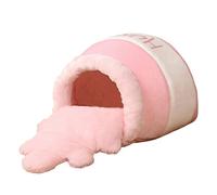 Dickly Cat Bed, Dog Cushion, Cartoon Pots, Hiding Place, Cave, Cotton Lining, Enclosed, Cuddly, Washable, for Cats And Dogs, Sleeping Place, Pink