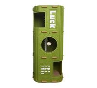 Dickly Cat House, Cat Tree, Hideout, Cozy Shelter, Hut, Nest, Portable Hideout, Pet Bed with Hanging Ball Toy for Multiple Sleeps, Green, 3 Tiers
