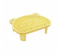 Dickly Cat Litter Control Pad with Double Layer Litter Mat Debris Catcher Ventilated Toilet Area Cover Polypropylene Construction Suitable for Pet Washroom Laundry Room, Cream Yellow, 15cm