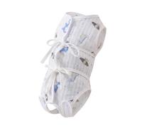 Dickly Cat Recovery Garment Polyester E with Secure Tie Closure Suitable for Scratching After Surgery Home, White with Blue Little Dinosaur Print