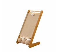 Dickly Cat Scratching Board With Wood Frame And, Yellow, MDF L-shaped + Yellow Sisal Mat + Cat Claw Ball, 60cm Height