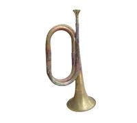 Dickly Cavalry Trumpet Scout Bugle Small Brass Bugle Full Brass Trumpet for School Band, Antique