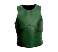Dickly Chest Armor Retro Design PU Leather Vest for Nightclub Festive Rave Party Men, Green
