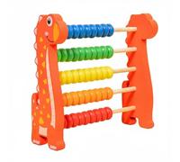 Dickly Children Arithmetic Abacus Wooden Counting Toy Bead Frame Educational Tool With Panels Smooth Rounded Build Suitable for early math learning classroom centers home study, Dinosaur Abacus