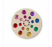 Dickly Children Board Toy Crystal Inlay Wooden Sensory Board Activity Exploration Board Discovery Board comfortable birch and acrylic grip suitable for preschool centers kindergarten home playrooms