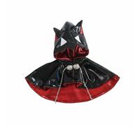 Dickly Children Cloak Hooded Cape with Doll Accessories Glitter Material Metal Chain Closure Button Front Suitable for 1/12 Figures Collectible Photoshoots, Crimson Red