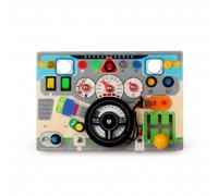 Dickly Children Learning Board Busy Board Activity Panel Sensory Board Toy With Buttons Knobs Light Prompts Steering Wheel And Key suitable for nursery play areas travel