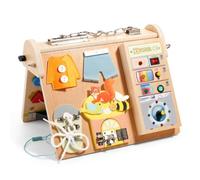 Dickly Children Learning Board Busy Board Activity Toy Wooden Sensory Board Interactive Latch And Door Panel Lacing Buttoning Electrical Control Panel Stable