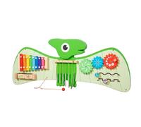 Dickly Children Learning Board Wooden Activity Puzzle Sensory Wall Panel Hand-Eye Coordination Toy Suitable for Playroom Home Decor Early Education Space, Pterodactyl Wall Game