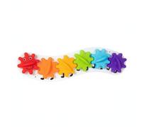 Dickly Children Learning Gear Wooden Busy Board Activity Board Early Learning Toy Interactive Gear Board Hands On Matching Turning Problem Solving Sensory, Smiling Face White Base Caterpillar Gears