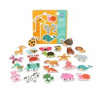 Dickly Children Matching Puzzle Wooden Educational Puzzle Set With Shape Matching Color Sorting Early Problem Solving suitable for toddler play classroom activities, Animals Matching Puzzle