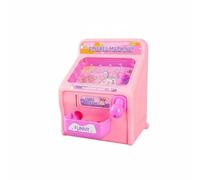 Dickly Children Pinball Toy Set Tabletop Arcade Game Mini Pinball Machine Marble Launcher With LED Lights And Sounds Build suitable for home entertainment holiday skill practice, Pink
