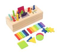 Dickly Children Sorting Game Wooden Shape Sorter Sorting Box With Blocks Discs And Sticks For Interactive Play Supports Early Math Concepts And Motor Skills