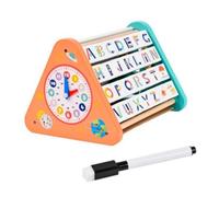 Dickly Children Wooden Education Board Abacus Whiteboard Toy With Adjustable Hands Letter Tiles Sliding Beads Wipe Clean Surface suitable for daycare classrooms quiet time