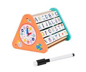Dickly Children Wooden Education Board Abacus Whiteboard Toy With Adjustable Hands Letter Tiles Sliding Beads Wipe Clean Surface suitable for daycare classrooms quiet time