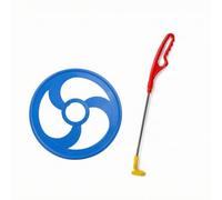 Dickly Children's Rolling Hoop with Push Rod Push-Along Hoop Toy Balance-Developing for Kids, Preschoolers, Playground, Blue, M