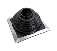 Dickly Chimney Conduit Flashing Seal with Black Stepped Circular Rubber and Rigid Aluminum Mounting Plate for Sloped Roof Weather Protection Suitable for Workshops, 6-146