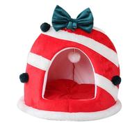 Dickly Christmas Cat House Cat Nest Box Shaped Holiday Soft Removable Washable Cushion