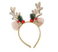 Dickly Christmas Deer Antlers Headband Cute Xmas Hair Hoop for Masquerade Roles Playing, Gold