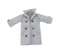 Dickly Clothing for 1:12 Scale Action Figures, Trench Coat, Doll Clothes, Miniature Clothes for 6-inch Female Dolls, Gray