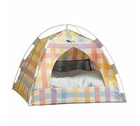 Dickly Cooling Cat Shelter Pet Tent Indoor Cat Bed Mesh Covered Shelter Comfortable Retreat Stable Design Suitable for Apartment Living Lounging Bedroom, XL 63x63x54CM, Dopamine Color Tent