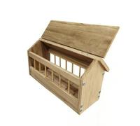 Dickly Covered Trough Pigeon Feeder Solid Wood Construction Automatic Feeder With Vertical Divider Rods For Use, 120CM