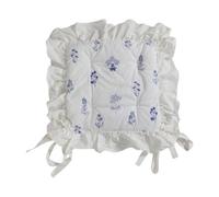 Dickly Decorative Chair Seat Cover Non-Slip with Ruffles for Dining Room Home Party Wedding, Blue Flower