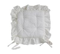 Dickly Decorative Chair Seat Cover Non-Slip with Ruffles for Dining Room Home Party Wedding, White Flower